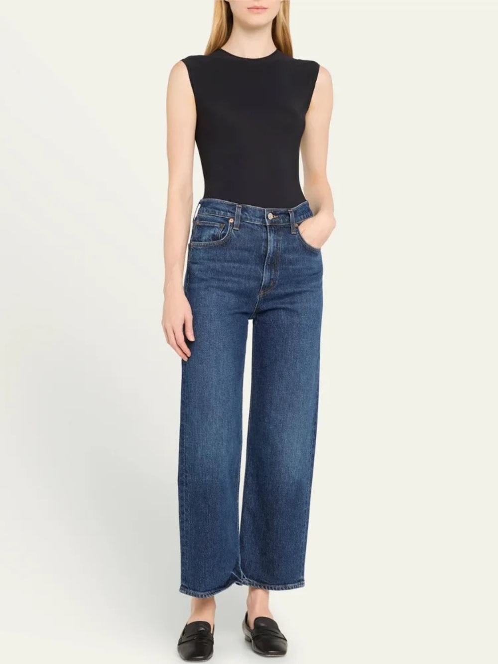 Agolde Wide-Leg High-Rise Jeans in Blue Wash